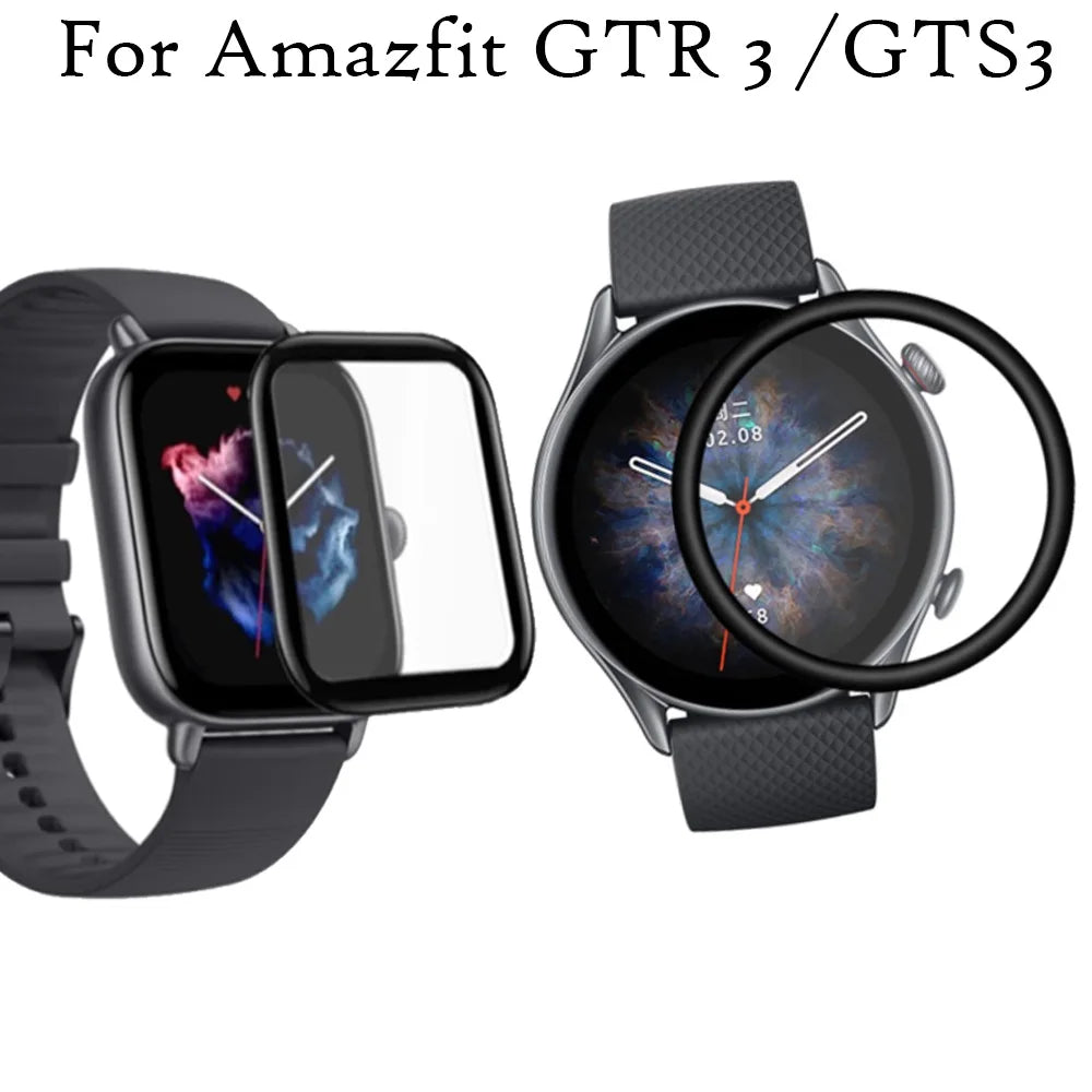 Protective Film For Amazfit GTS 3 GTS 2mini Amazfit GTR 3 pro 2 2e SmartWatch Screen Protector Films Full Clear TPU Curved Cover