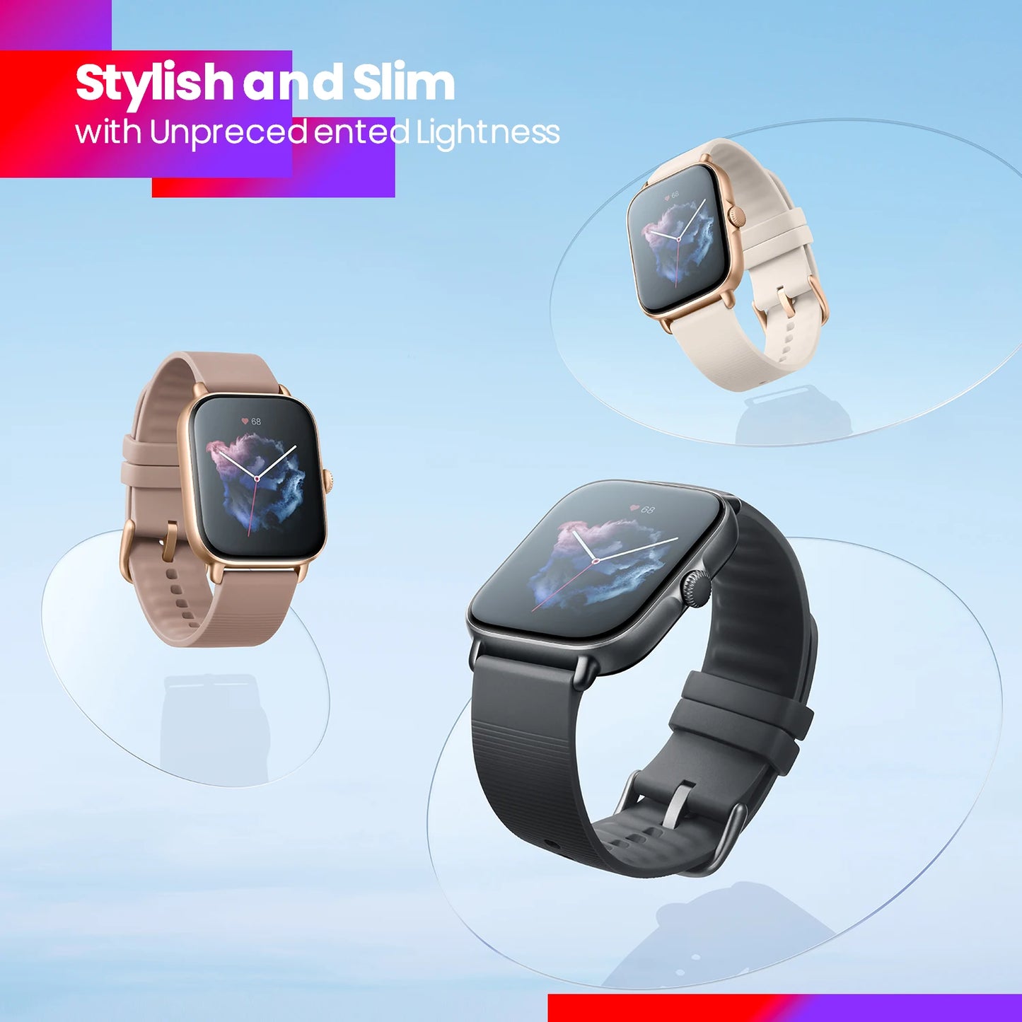 New Amazfit GTS 3 GTS3 GTS-3 Zepp OS 42mm Smartwatch Alexa 12-day Battery Life Smart watch for Andriod