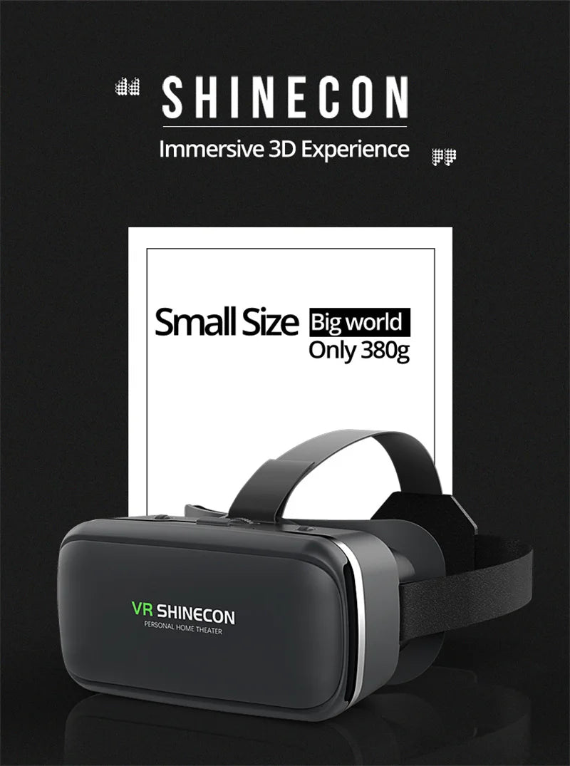 VR Shinecon 6.0 Casque Virtual Reality Glasses 3 D 3d Goggles Headset Helmet For iPhone Android Smartphone Smart Phone Viar Lens