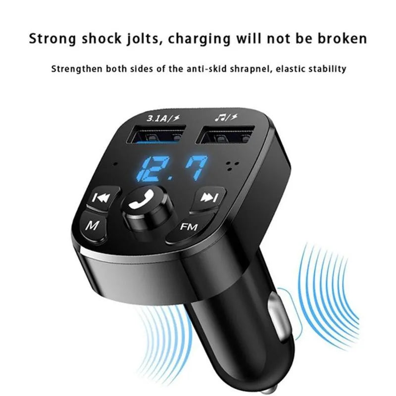 FM Transmitter Bluetooth Wireless Car kit Handfree Dual USB Car Charger 2.1A MP3 Music TF Card U disk AUX Player