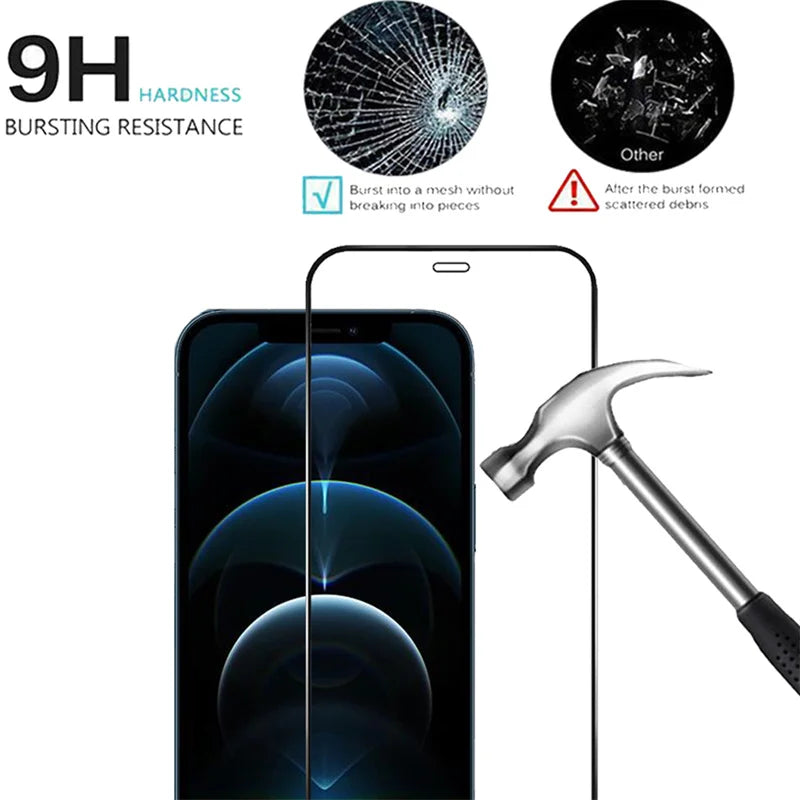 100D Protective Glass For iPhone 16 15 14 13 12 11 Pro Max Cristal Templado iPhone14 ProMax Screen Protector iphon 15 14 Pro Tempered Glass Apple 14 Plus 13 Mini Front Film i Phone 14 Pro Max Camera Lens