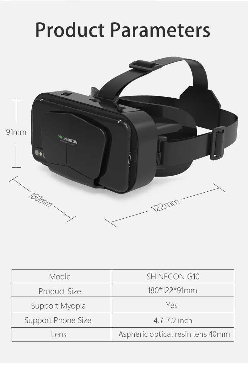 VR Glasses Virtual Reality Headset Viar Devices Helmet 3D Lenses Smart Goggles For Smartphones Phone Mobile Gogle Game Accessory