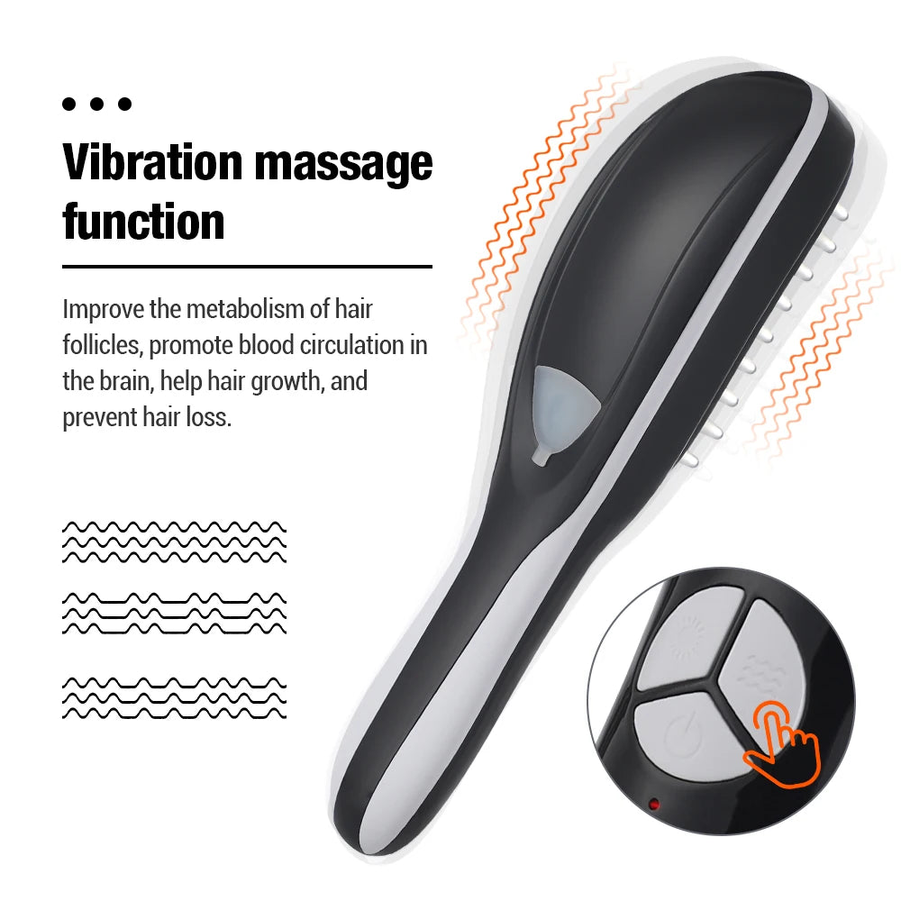 Electric Spray Massage Comb Anti Hair Loss Cordless Hair Growth 3 Mode Head Meridian Vibrater Massager Scalp Hair Oil Applicator