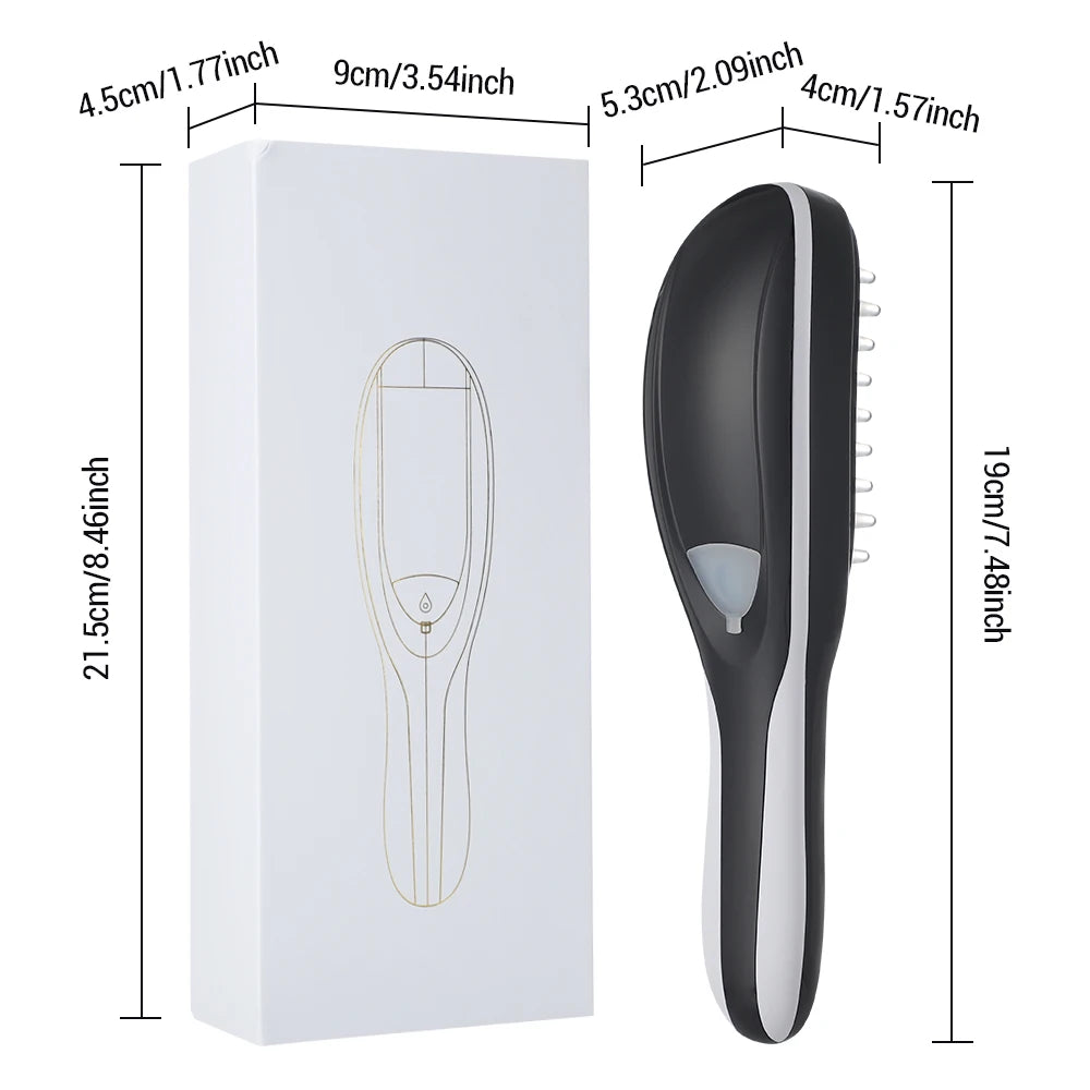 Electric Spray Massage Comb Anti Hair Loss Cordless Hair Growth 3 Mode Head Meridian Vibrater Massager Scalp Hair Oil Applicator