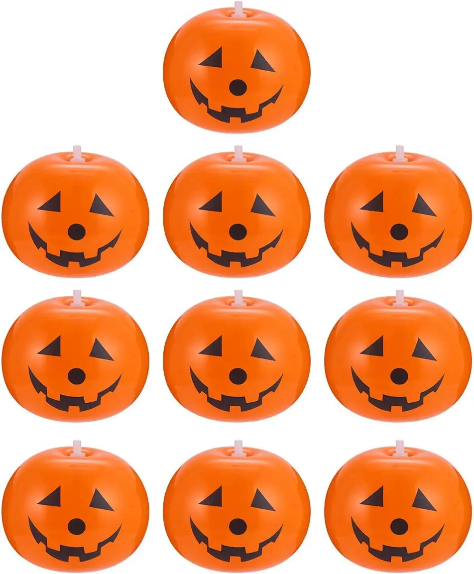 Halloween Pumpkin Lantern Balloon LED Luminous Floor Stand Toy Party Atmosphere Pumpkin Lantern Decoration Balloon