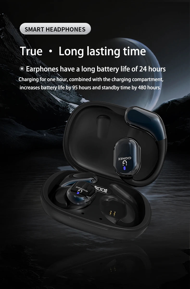 Gionee JL001 Open Ear Wireless Headphone Bluetooth Headset Bone Conduction Earphone Sports Waterproof Earbuds with Mic for Phone