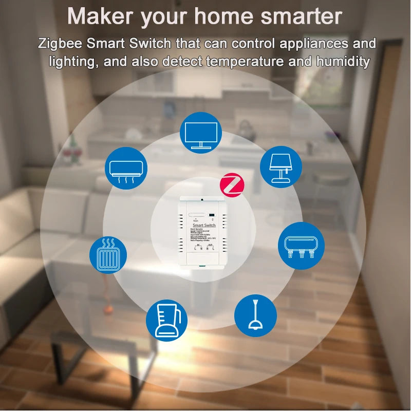 Tuya Smart Zigbee Switch 16A 3000W Real-time Temperature and Humidity Monitoring Zigbee Thermostat Alexa Alice Compatible