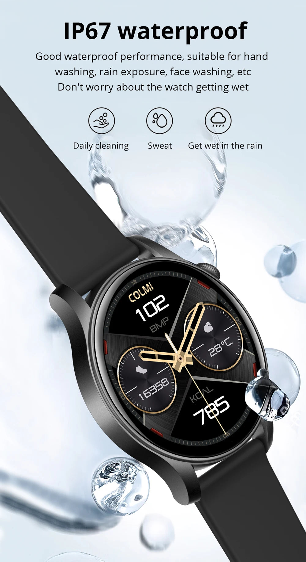 [2024 New] COLMI V73 Smartwatch AMOLED Display Bluetooth Calls Health Fitness Tracking Smart Watch for Men Women