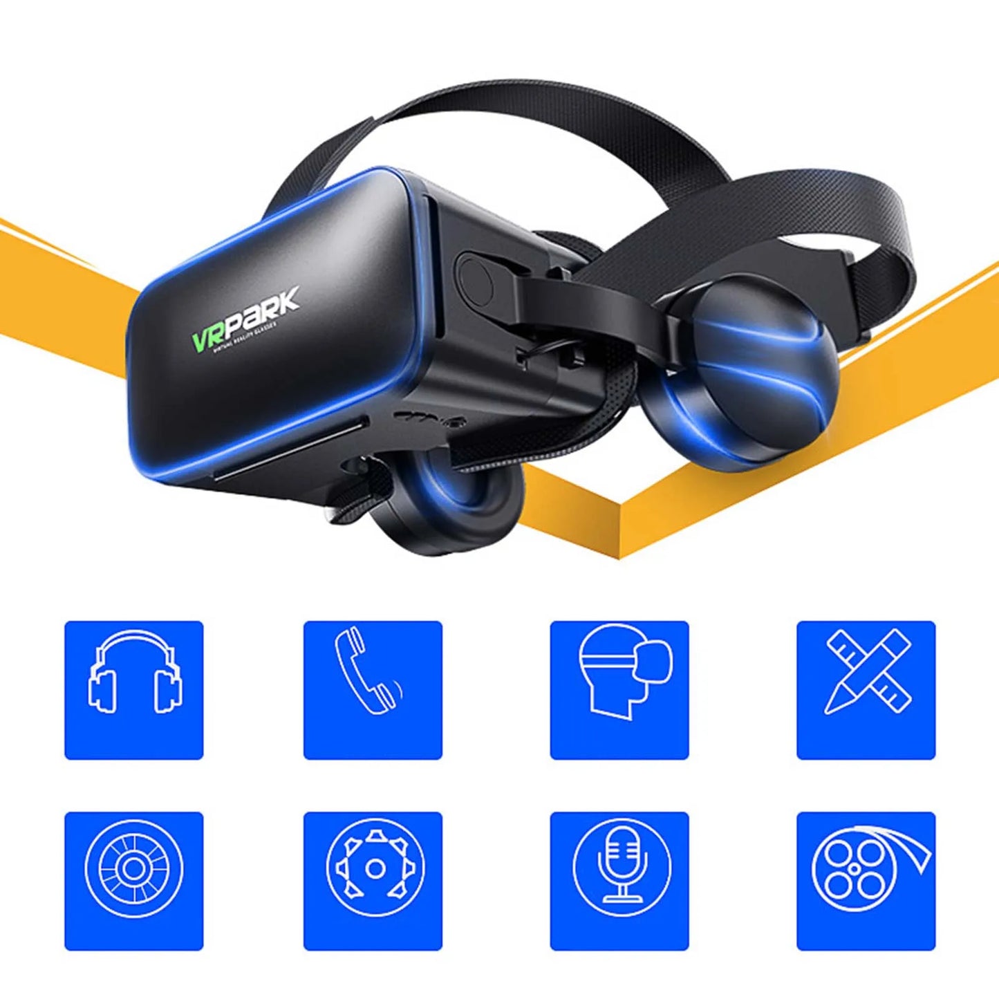 Adjustable VR Glasses HiFi Headset Immersive 3D Virtual Reality Glasses For IOS Android PC With Wireless Handle Eye Protection