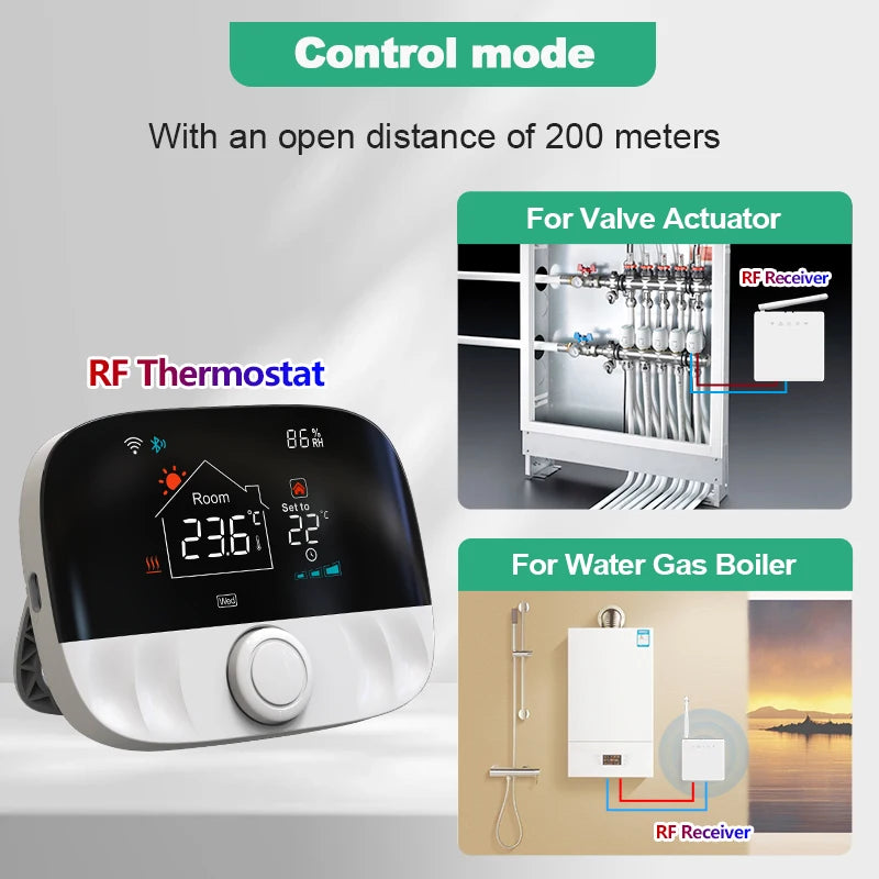 Tuya Smart Wifi Heating Thermostat Room Wireless  Boiler Heater Thermostat Battery Temperature Controller Alexa Google Home