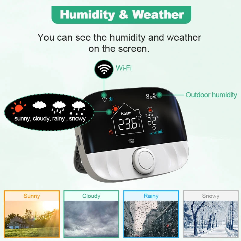 Tuya Smart Wifi Heating Thermostat Room Wireless  Boiler Heater Thermostat Battery Temperature Controller Alexa Google Home