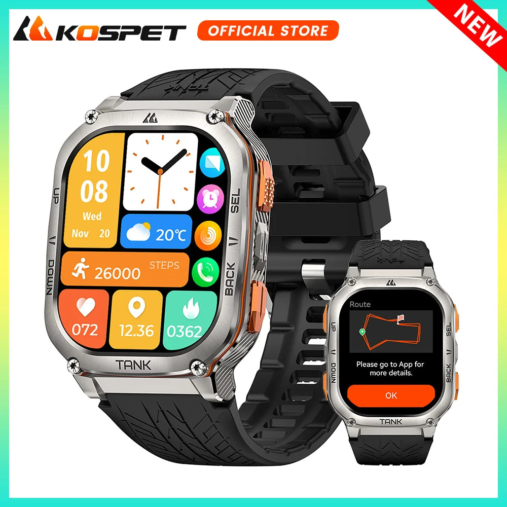 NEW Original KOSPET TANK M3 Ultra GPS Smart Watches For Men Smartwatch 480mAh Waterproof Digital Fitness AOD Bluetooth Watch