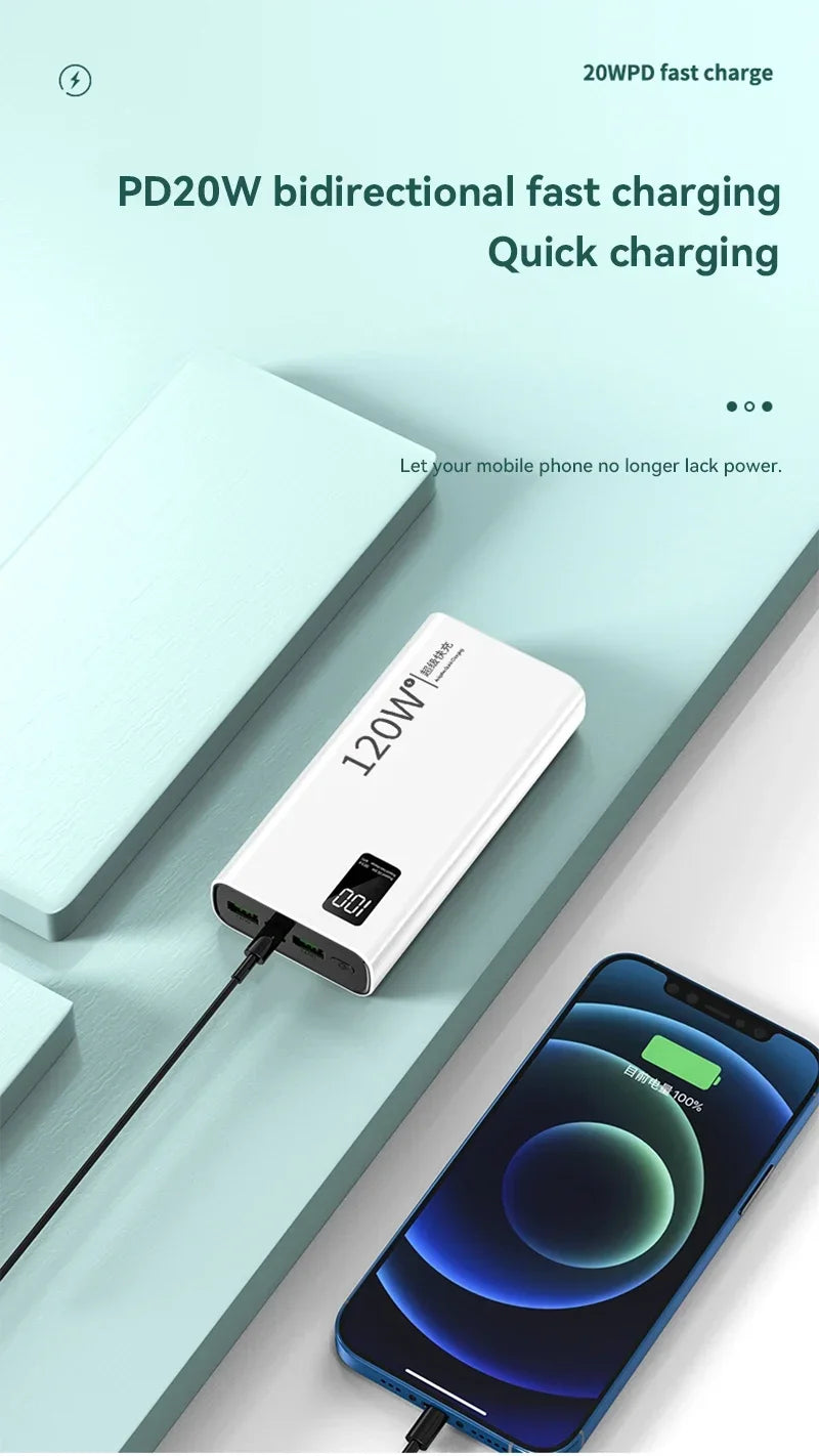 Xiaomi Hot 120W High Capacity Power Bank 50000mAh Fast Charging Powerbank Portable Battery Charger For iPhone  Samsung Huawei