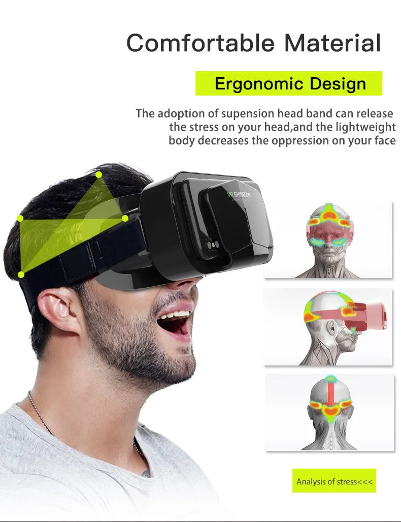 VR Glasses Virtual Reality Headset Viar Devices Helmet 3D Lenses Smart Goggles For Smartphones Phone Mobile Gogle Game Accessory