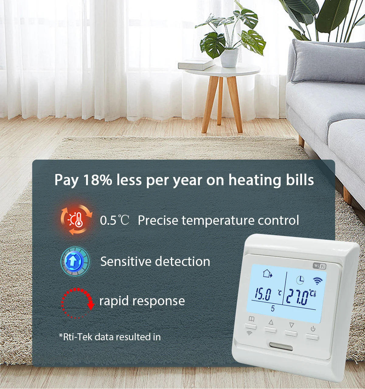 WiFi Heat Floor Programmable Thermostat 220V 16A Electric Home Underfloor Warm Heating Temperature Controller APP Remote Control