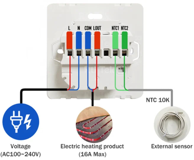 WiFi Heat Floor Programmable Thermostat 220V 16A Electric Home Underfloor Warm Heating Temperature Controller APP Remote Control