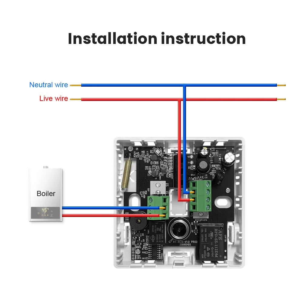 Tuya Smart Wifi Heating Thermostat Room Wireless  Boiler Heater Thermostat Battery Temperature Controller Alexa Google Home