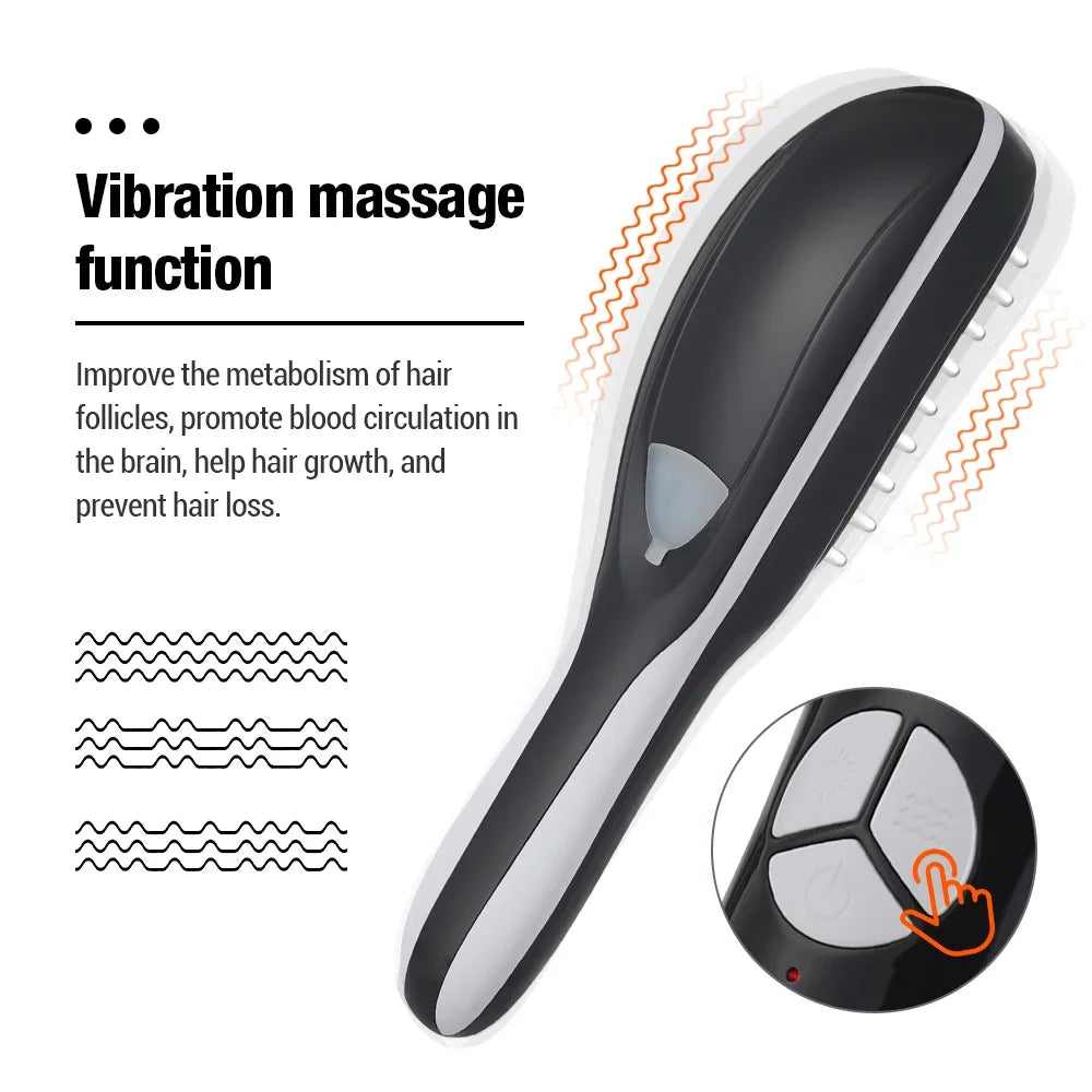 Electric Spray Massage Comb Anti Hair Loss Cordless Hair Growth 3 Mode Head Meridian Vibrater Massager Scalp Hair Oil Applicator