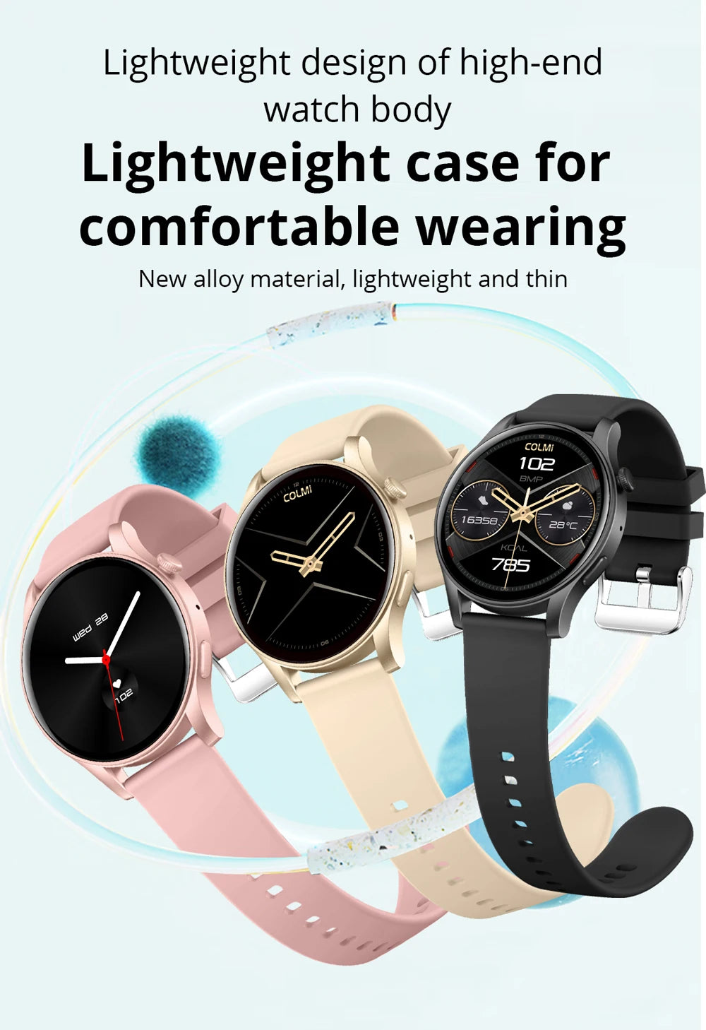 [2024 New] COLMI V73 Smartwatch AMOLED Display Bluetooth Calls Health Fitness Tracking Smart Watch for Men Women