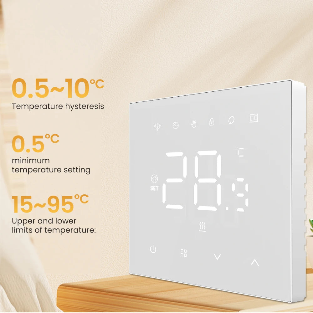 AVATTO Tuya WiFi Heating Thermostat 220v,Smart Electric Water Floor Heating Temperature Controller for Google Home Alexa Alice