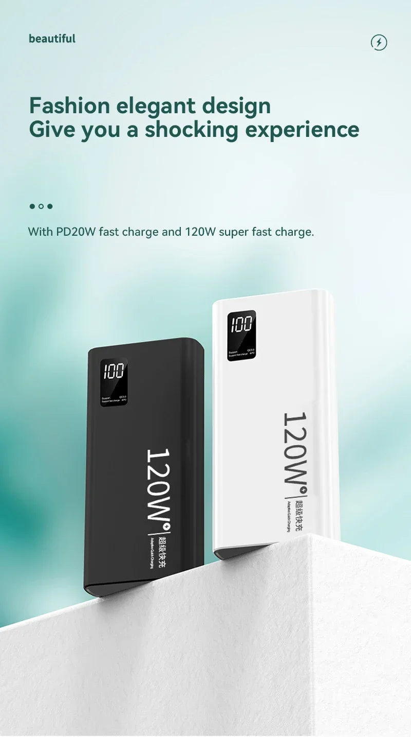 Xiaomi Hot 120W High Capacity Power Bank 50000mAh Fast Charging Powerbank Portable Battery Charger For iPhone  Samsung Huawei