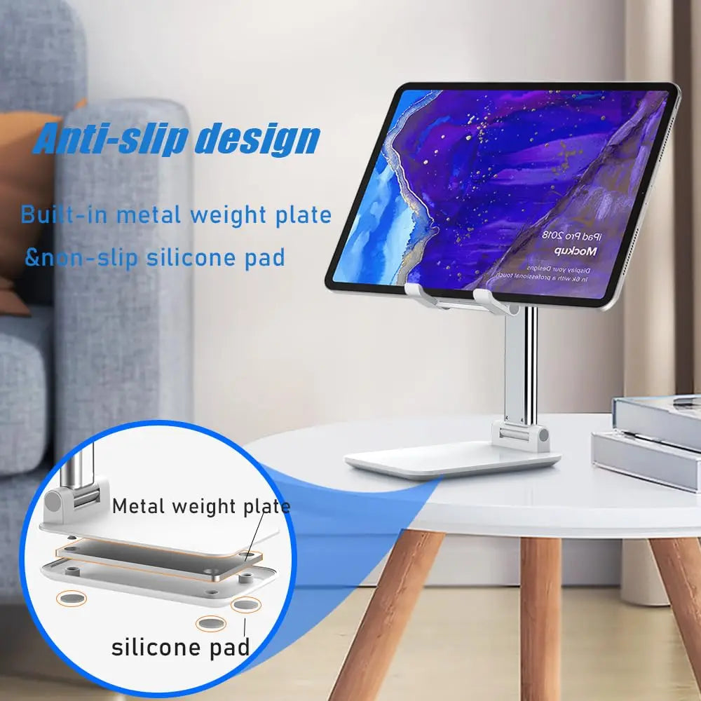 Foldable Phone Stand Adjustable Angle And Height With Silicone Pad Suitable For Desktop Fully Foldable Phone Stand Compatible