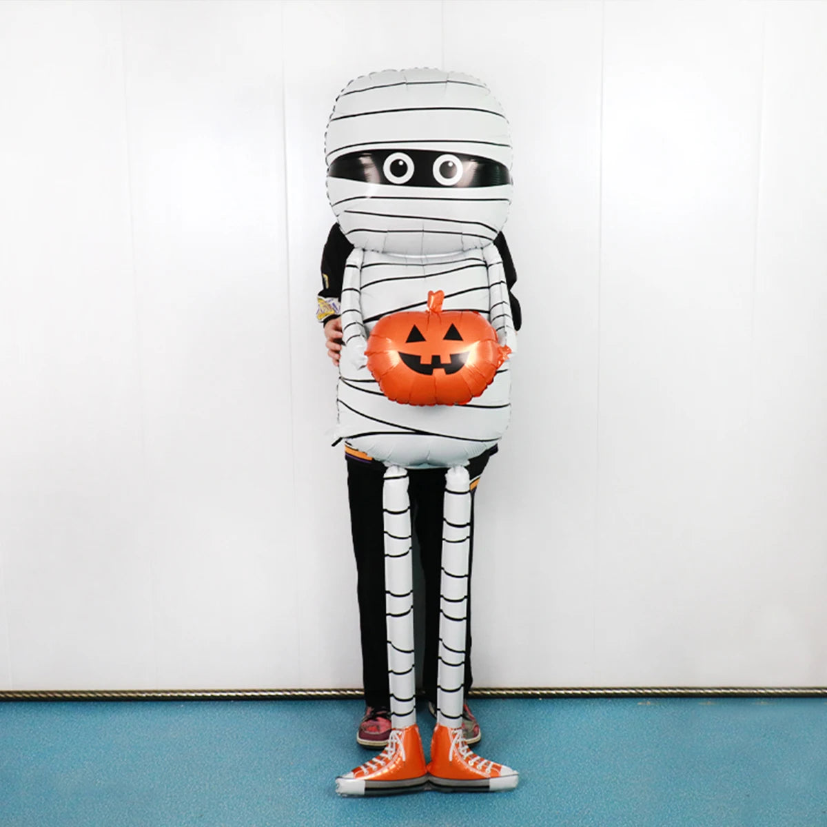 1pc Halloween Mummy Holding Pumpkin Aluminum Foil Balloon, Scary Halloween, Horror Haunted House Children's Toy