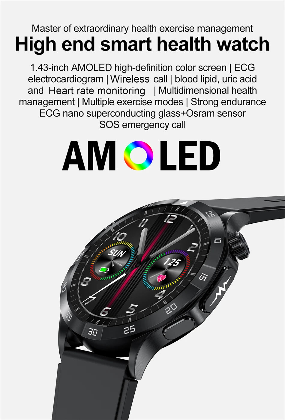 LIGE AI Medical Grade ECG+PPG Smart Watch Health Monitor Men Women Bracelet Bluetooth Call Waterproof Smartwatch For Android IOS