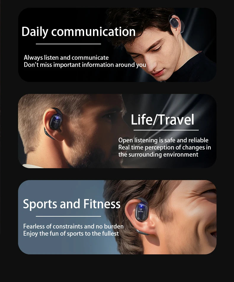 Gionee JL001 Open Ear Wireless Headphone Bluetooth Headset Bone Conduction Earphone Sports Waterproof Earbuds with Mic for Phone