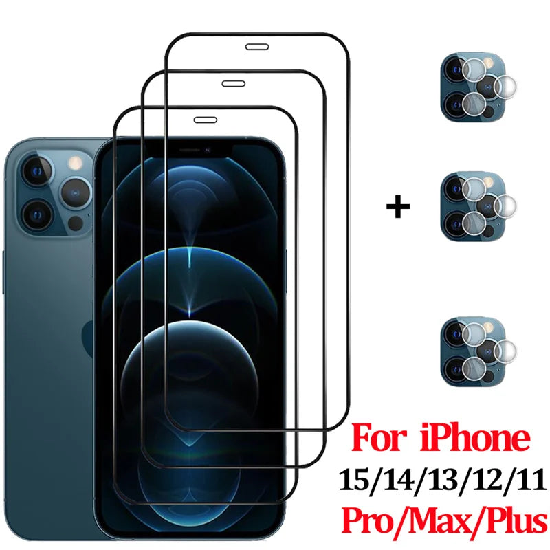 100D Protective Glass For iPhone 16 15 14 13 12 11 Pro Max Cristal Templado iPhone14 ProMax Screen Protector iphon 15 14 Pro Tempered Glass Apple 14 Plus 13 Mini Front Film i Phone 14 Pro Max Camera Lens